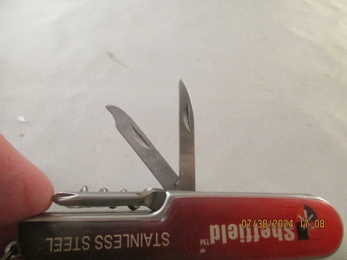 Sheffield Stainless Steel 3pc Knife Set 1 multitool, 2 folding knives used China - Picture 14 of 21