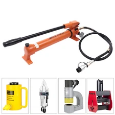 Manual Hydraulic Hand Pump Set 10000psi Oil Storage 900CC 10&4 Ton 2 Speed USA