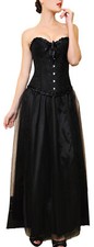 Corsage Kleid Rock Korsett Gothik schwarz Abendkleid Vakuumbeutel
