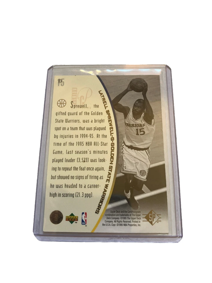 1995 Phenom Collection Latrell Sprewell Golden State Warriors Holo Card RARE - Image 2 of 2