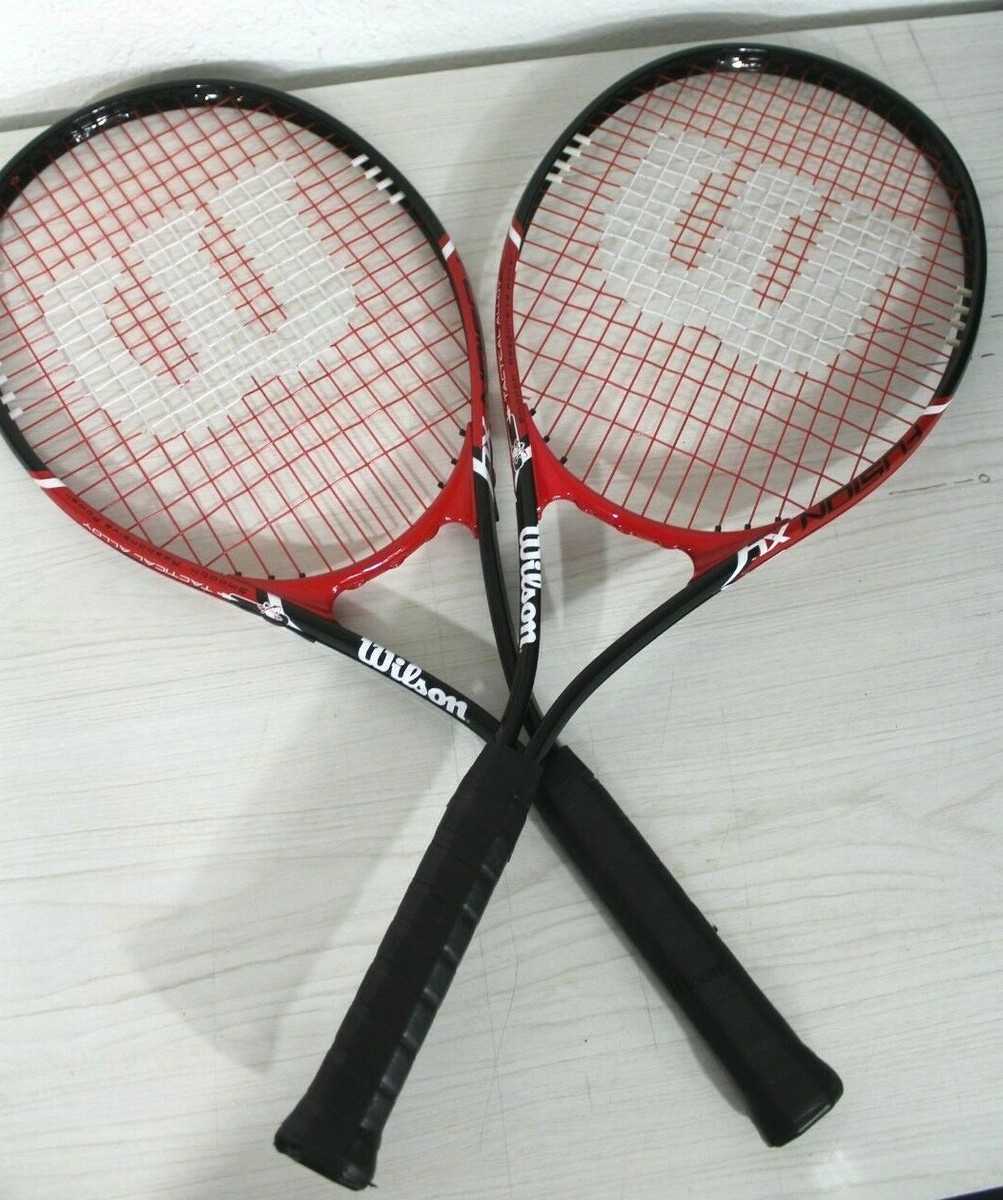 2 Wilson Fusion XL V-Matrix Tennis Racquets Red & Black 4 3/8 Grip