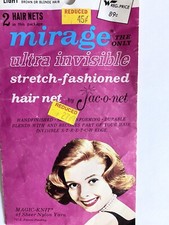 Vintage New Mirage Ultra Invisible Jac- O- Net Hair Net No. 146 Reg. Sz From60