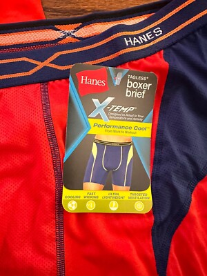 HANES X-Temp Performance Cool - 3 Mutande Boxer Brief Uomo, Rosse, Taglia XXL (Big &amp; Tall)