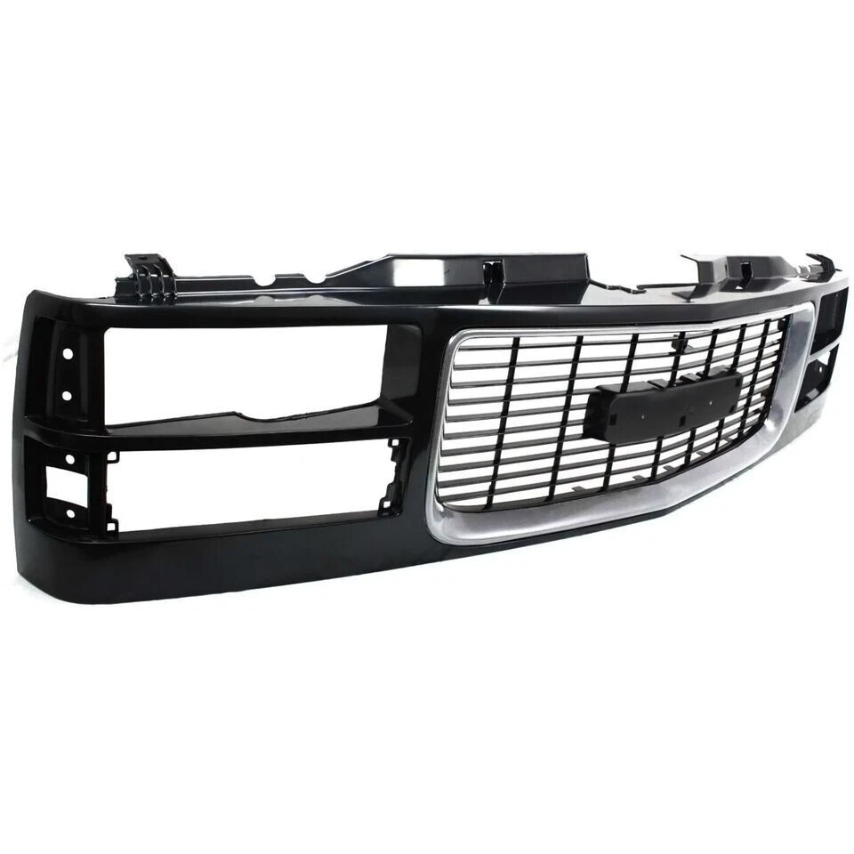New Front Grille Black With Chrome Fits 1994-2000 GMC C/K Series / 1994-99 Yukon Foto 4 de 4