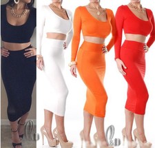 SEXY WOMENS TOP+SKIRT 2PCS SET BANDAGE PARTY CLUBWEAR DRESS AU SELLER DR120