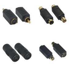 S-Video / RCA Male Female M/M M/F F/F Adapter Gender Gold Connector Mini DIN-4