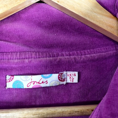 Joules Sweatshirt Women's 16 Purple Plaid Logo Long Sleeve Mock Neck Quarter Zip - Picture 4 of 12