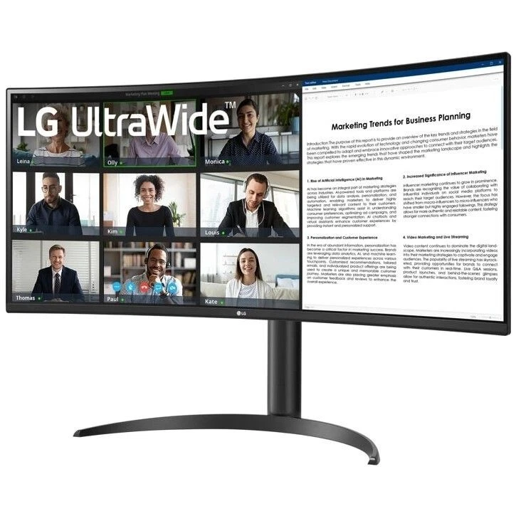 LG 34WR55QK-B Office Monitor - UWQHD, Curved VA Panel Höhenverstellbar, 100Hz; P - Bild 4 von 4