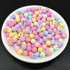 50pcs Mixing Color Matte Acrylic round craft beads Loose jewelry making DIY