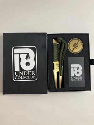 S022 Eighteen Under Golfclub Gold Set Divottool Ballmarker Set NEU