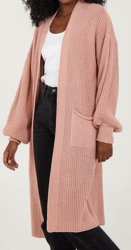 Ladies Women’s Long Knitted 2 Pocket Cardigan - Picture 17 of 26