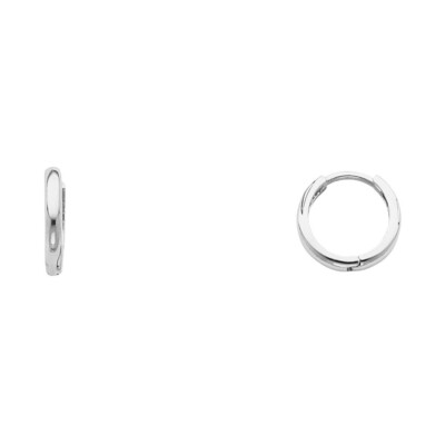 14K Weißgold 2 mm Huggies Ohrringe