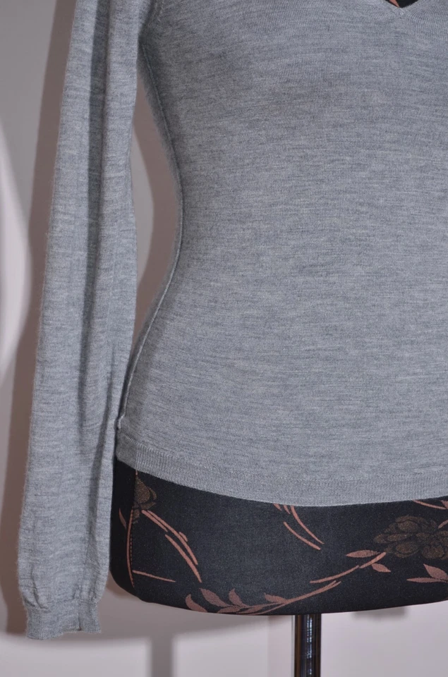 Suéter Jersey Cruciani Mujer Gris Cuello en V Manga Larga Cachemira Talla 40/S Foto 3 de 4