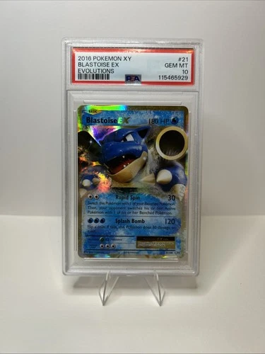 Pokémon TCG Blastoise EX XY Evolutions Holo Rare Card 21/108 PSA 10 Gem Mint
