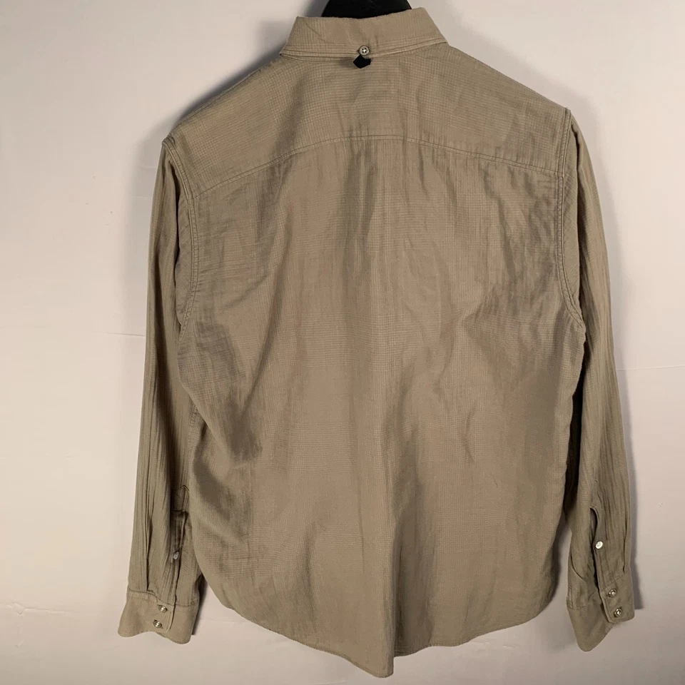 Rag & Bone Mens Button Down Shirt Long Sleeve Med Beige 100% Cotton Classic Fit - Image 3 of 4