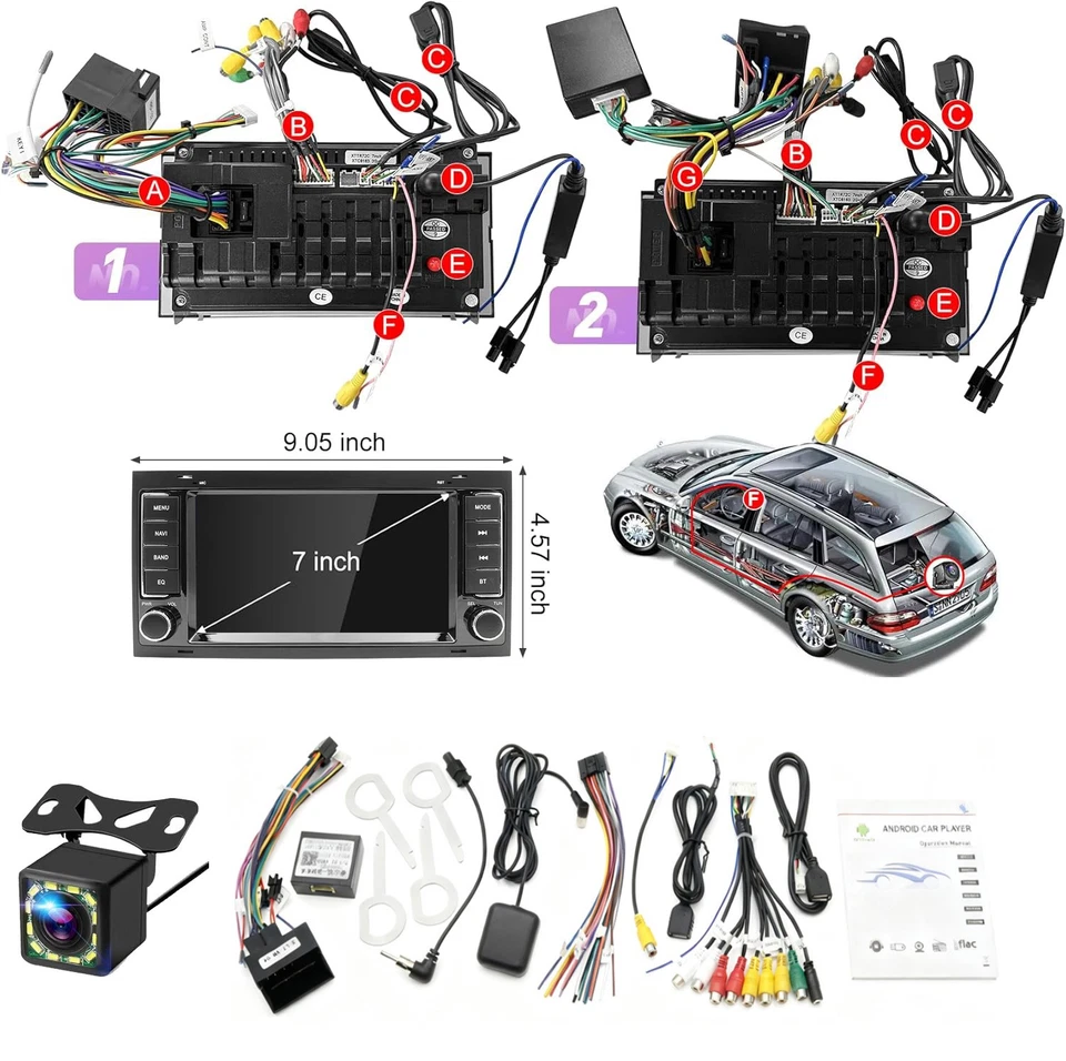 Für VW Touareg Transporter T5 Multivan Android 14 Carplay Autoradio GPS + Kamera - Bild 2 von 4