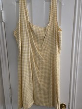 NEW Old Navy Yellow Checked Linen Blend Sundress Sz XXL Tall NWOT FREE SHIPPING
