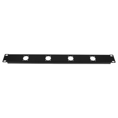 Panel Mount: Hinged Rack Panel 1U 4-Port for Audio Devices - Wire Organizer