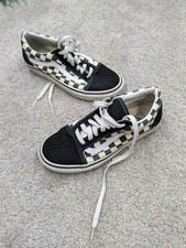 Vans Old Skool Shoes Womens Size 7 Black Checkerboard Low Top Skate Sneakers