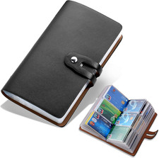 RFID Credit Card Holder, Leather Business Card Organizer with 96 Card Slots, Cre
