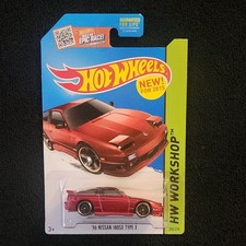 Hot Wheels Nissan 180SX Type X 1996 Red Black 1:64 Diecast Car HW Workshop