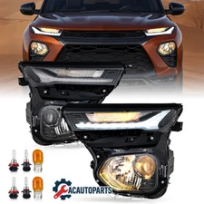 PREENEX LH+RH Pair Headlights for 2021-2023 Chevy Trailblazer LED DRL Halogen