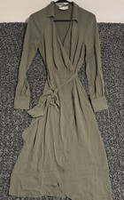 ASOS Wrap Dress Women's Size 4 Hunter Green Belted Long Sleeve