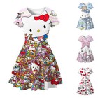 Girls Hello Kitty Dress Princess Short Sleeve Skirt Fancy Dress Party Xmas Gifts