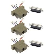 3x DB25 Male to RJ45 8P8C Network 28AWG Modular Converter Adapter Ivory