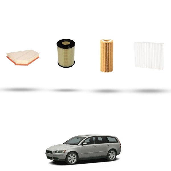 Hoffcar Wartungsset - 4 Filter FüR Volvo V50 2.4 D5 132KW Von 2006 Bis 2010-image