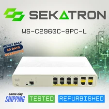 🔀 Cisco WS-C2960C-8PC-L • 8-Port PoE Compact Gigabit Ethernet Switch • Tested ⚡