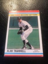1988 Fleer Record Setters #41 Alan Trammell & bonus Jack Morris card