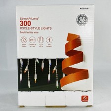 New 300 GE 13 Multi-Color String-A-Long Mini Icicle Style Lights White String