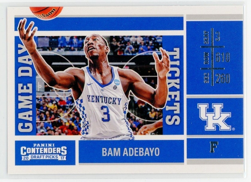 2017-18 Panini Contenders Draft Picks Basketball Bam Adebayo Game Day Tickets