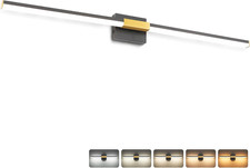 Bathroom Vanity Lights 48-Inch: Black and Gold 5CCT Dimmable Bathroom Lights ove