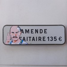 panneau AMENDE 135 € autocollants publicitaires découpés 50x15 cms