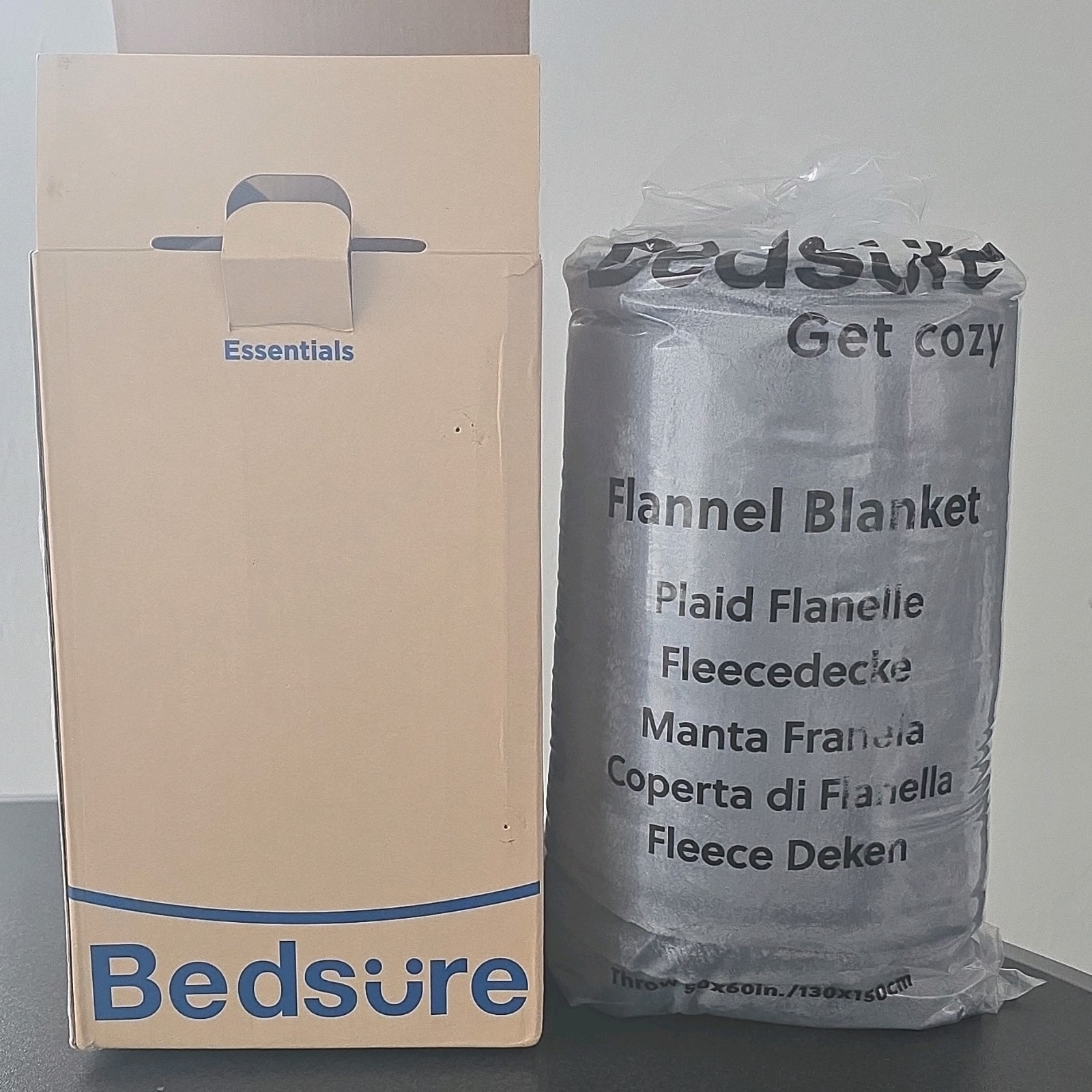 Throw 50x60 Gray Fleece Solid Bedroom