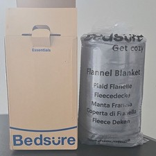 Bedsure Essentials Flannel Blanket Throw 50x60 Gray Fleece Solid Bedroom