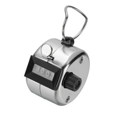 Pitch Counter Clicker, 4-Digit Number Clicker for Counting 1 Pcs Silver