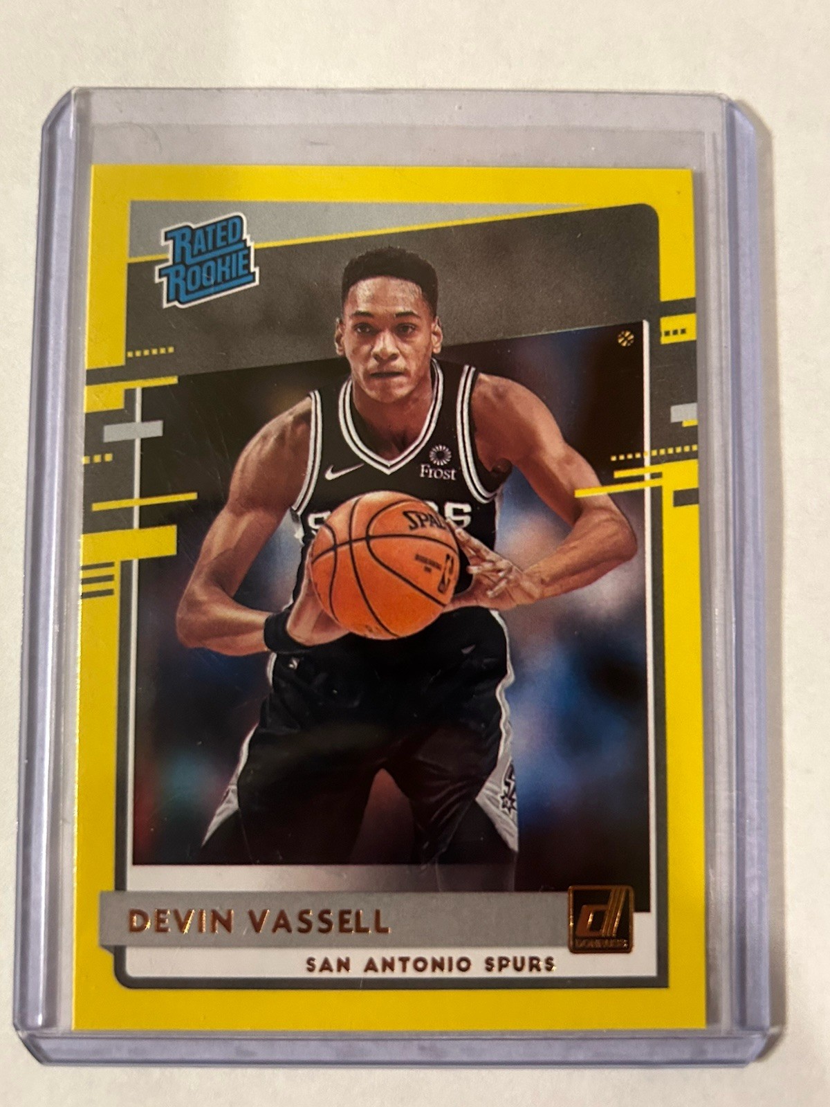 2020-21 Panini Donruss Rated Rookies Yellow Flood Devin Vassell #206 Rookie RC