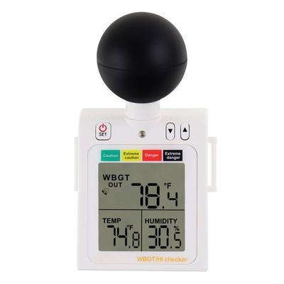 Wet Bulb Thermometer 2-in-1 WBGT + HI Heat Index Checker Heat Stress Meter, W...