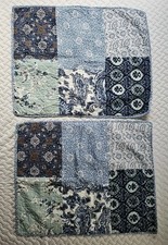 2 VTG Linden Street Peking Patchwork Quilt Standard Pillow Shams Blue White Boho