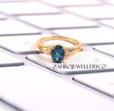 Blue Topaz Ring, 925 Sterling Sliver, London Blue Topaz, Birthday Gift, Gift Her