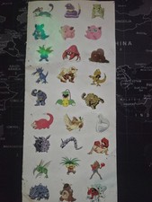 Vintage Pokemon Game Freak Sticker sheet 1998 27 total stickers