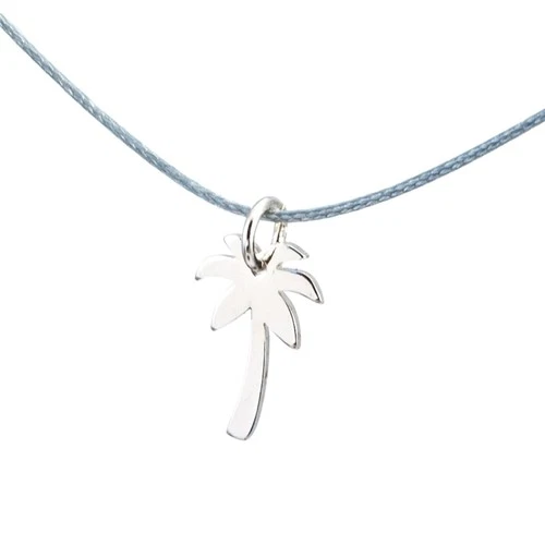 Silver jewellery pendant palm tree size S silver + surf with choker and bracelet cham