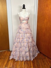 Mac Duggal Floral Cut Out Ruffle Layered Gown size 4