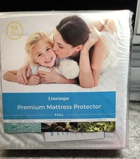 LINENSPA Premium Full Size Fabric Mattress Protector Waterproof Allergen Barrier