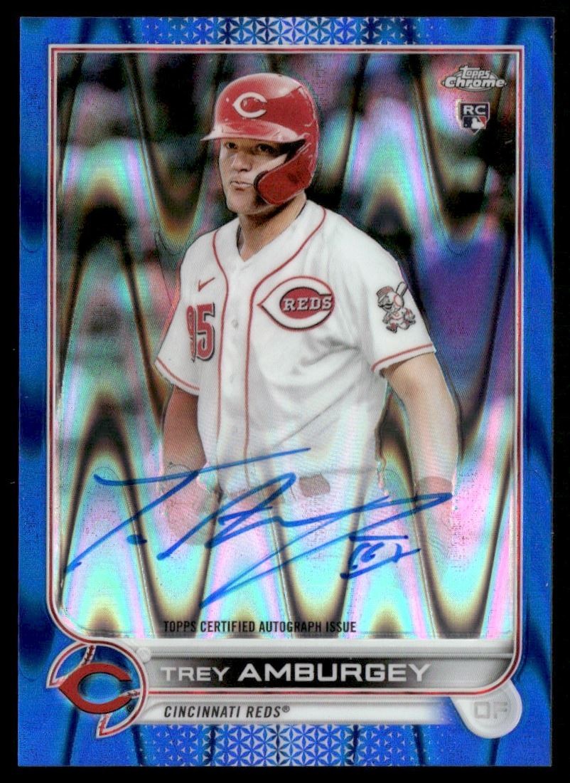 Trey Amburgey 118/150 2022 Topps Chrome Rookie Autographs Blue Refractor Auto