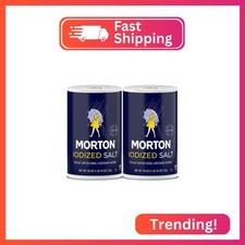 Morton Iodized Salt, All-Purpose, 26 oz , 2-Pack - All-Purpose, Perfect for Coo