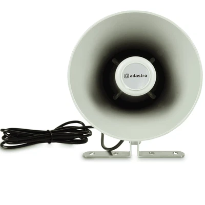 ADASTRA ABS Round Horn Speaker 15w 8 Ohms With High SPL inc Bracket Outdoor IP66 Rated